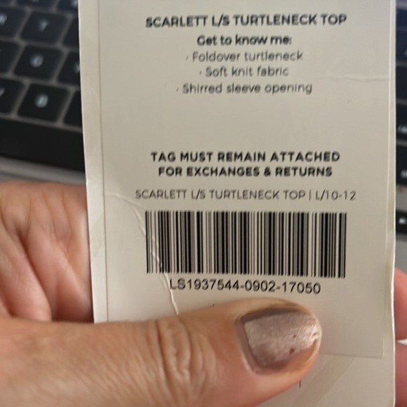 Fabletics Scarlett L/S Turtleneck Top in Light Grey Heather L NWT - Picture 5 of 6